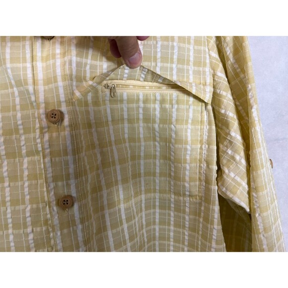 ExOfficio Beige Plaid Vented Button Long Short Sleeve Shirt  Men's XXL  Gorpcore - Picture 6 of 12